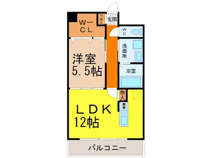 FLORIDO栄(1LDK/4階)の間取り写真