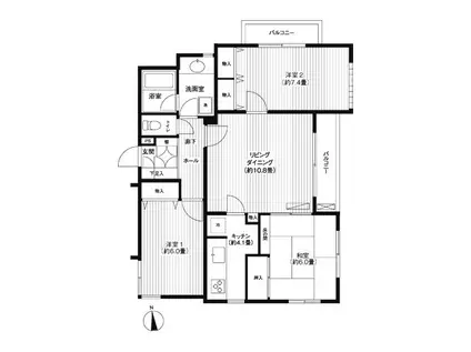 コスモ稲田堤(3LDK/1階)の間取り写真
