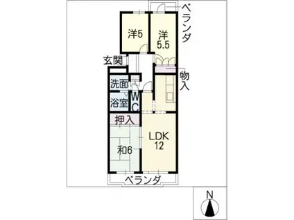 グランドエクレール(3LDK/1階)の間取り写真