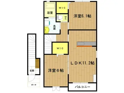 シャーロット B(2LDK/2階)の間取り写真