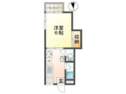 ナチュール片淵(1K/1階)の間取り写真