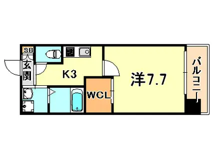 ウィステリアガーデンII(1LDK/2階)の間取り写真