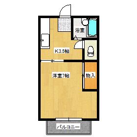サンシャイン東岡山II(1K/1階)の間取り写真