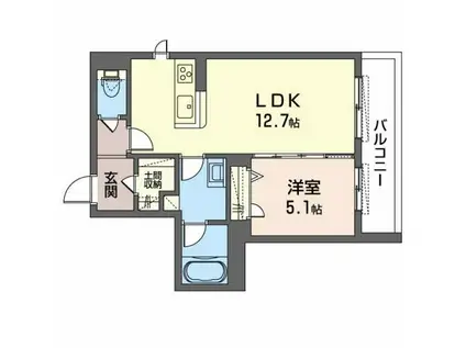 シャルマン山坂(1LDK/3階)の間取り写真