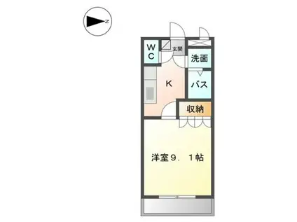 ＪＲ阪和線 紀伊駅 徒歩24分 2階建 築18年(1K/2階)の間取り写真
