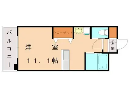 BBS古賀駅前(ワンルーム/3階)の間取り写真