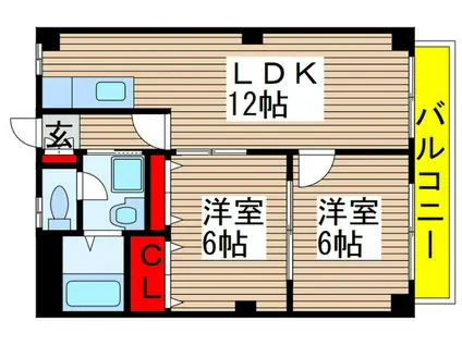 セピア高津(2LDK/2階)の間取り写真
