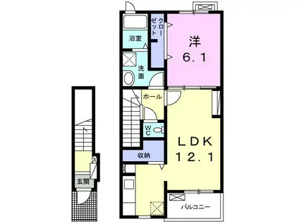 ビオーラ・ブローテ(1LDK/2階)の間取り写真