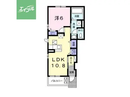 ミア フィリア(1LDK/1階)の間取り写真