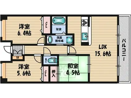 パークビュー緑地公園(3LDK/8階)の間取り写真