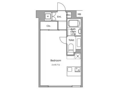 ヴォアラクテ西早稲田(ワンルーム/2階)の間取り写真
