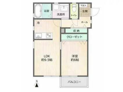 K.S VERNAL(1LDK/1階)の間取り写真