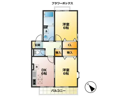 吉祥寺ガーデンホームズ(2DK/1階)の間取り写真