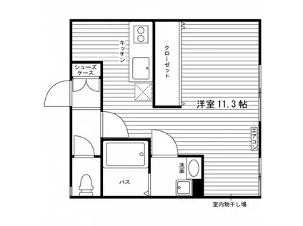 シュエット2(ワンルーム/1階)の間取り写真