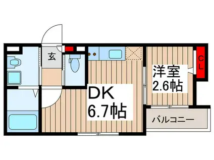 下落合6丁目計画(1DK/3階)の間取り写真