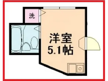 ケーケーハウス北千住(ワンルーム/1階)の間取り写真