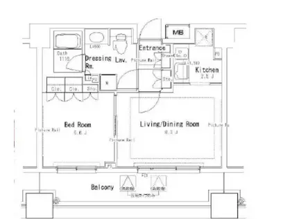パークアクシス御茶ノ水ステージ(1LDK/13階)の間取り写真