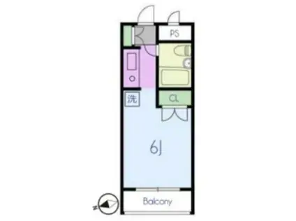 日興パレス神楽坂B(ワンルーム/2階)の間取り写真