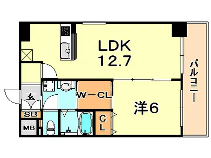 アドバンス神戸グルーブ(1LDK/5階)の間取り写真