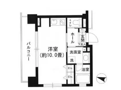 クリオ文京小石川(ワンルーム/6階)の間取り写真