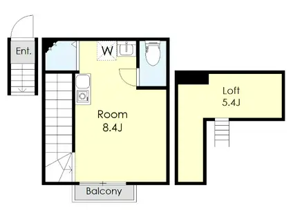 イルヴィアーレ豊島園(ワンルーム/2階)の間取り写真