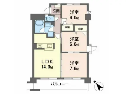 ダ・カーポ祇園(3LDK/2階)の間取り写真