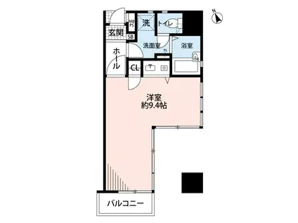 ダイナコート千代県庁口(ワンルーム/8階)の間取り写真