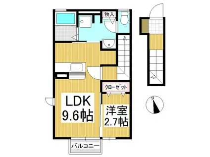 グランサンクIII(1LDK/2階)の間取り写真