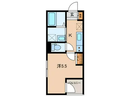 エムポワール(1K/2階)の間取り写真