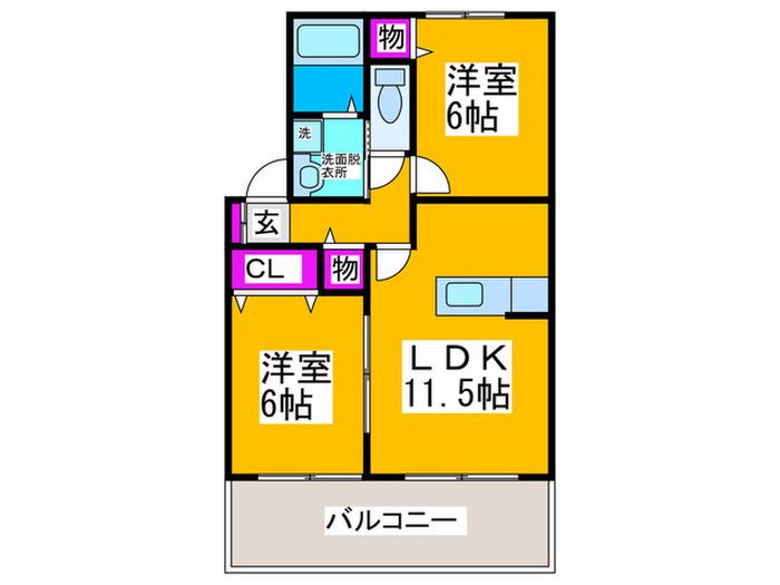 プレミール(2LDK/2階)の間取り写真