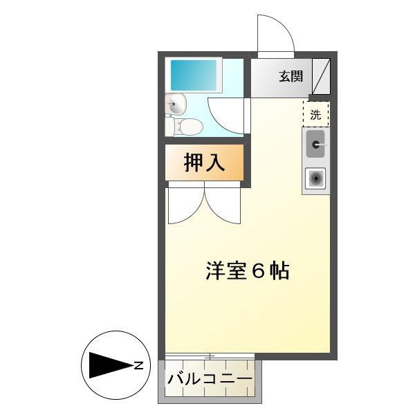 アドバンス(ワンルーム/2階)の間取り写真
