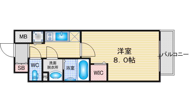 CREST TAPP名古屋山王(1K/10階)の間取り写真