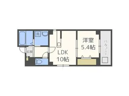 オーシャン大国(1LDK/6階)の間取り写真
