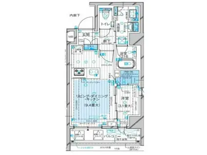 ルジェンテ早稲田(1LDK/2階)の間取り写真