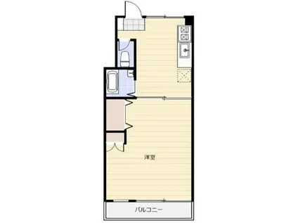 佐佐木第二マンション(1DK/4階)の間取り写真
