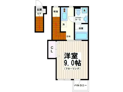 ウエストY葵 弊社管理物件(1K/2階)の間取り写真