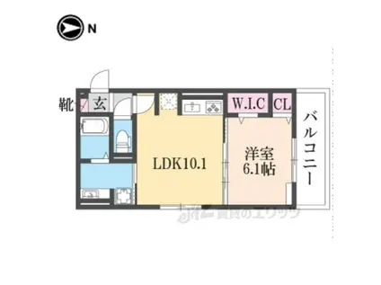 ソーニョ西京極(1LDK/3階)の間取り写真