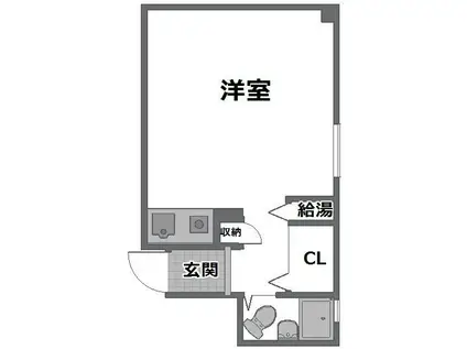 エスポアールミード/2F(ワンルーム/2階)の間取り写真