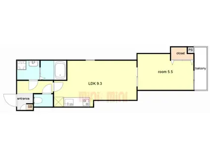 ジーメゾン明石魚住ドルフ(1LDK/2階)の間取り写真