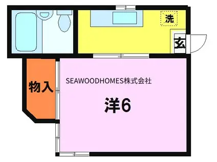 ストークハイツミナモト(1K/2階)の間取り写真