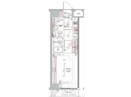 ブライズ住吉(1K/4階)の間取り写真