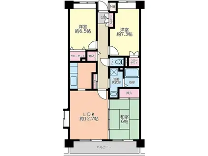 パークビュー・ペイサージュ(3LDK/1階)の間取り写真