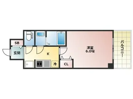 スプランディッド新大阪ウエスト(1K/11階)の間取り写真