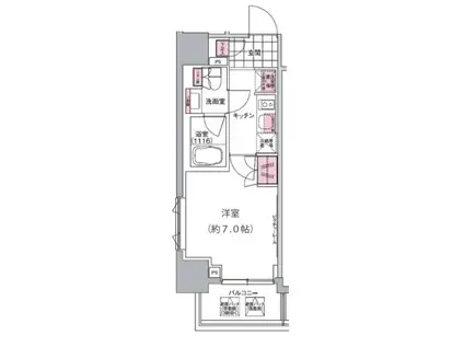 プレジリア東日本橋(1K/12階)の間取り写真