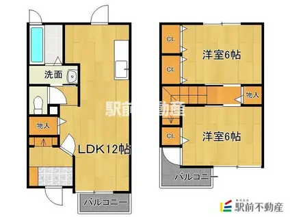 ソレアードIII(2LDK/1階)の間取り写真