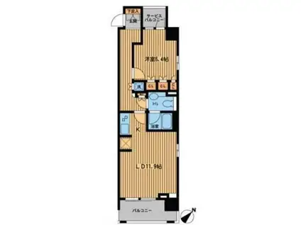 プライムアーバン日本橋横山町(1LDK/5階)の間取り写真