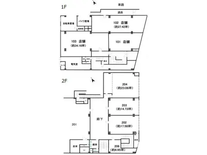 エバービューハイツ(ワンルーム/1階)の間取り写真