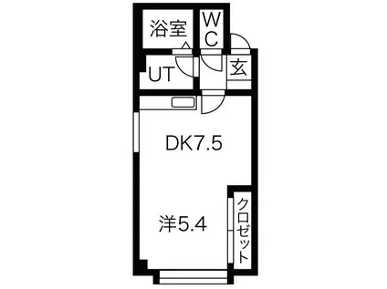 カリス南郷(1LDK/2階)の間取り写真