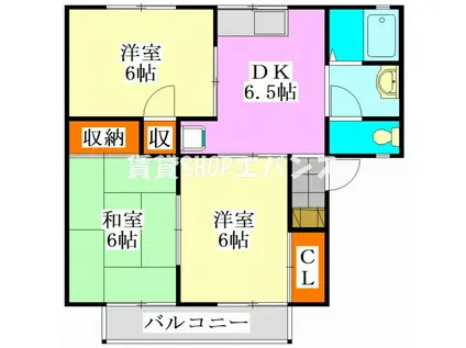 セジュール相田(3DK/1階)の間取り写真