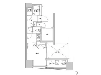 ヴィーダ文京本郷(ワンルーム/14階)の間取り写真